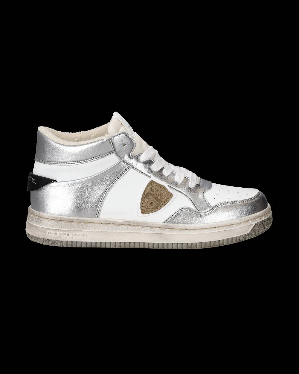 Philippe Model Sneaker mid rise Lyon donna - argento e bianco In Saldo