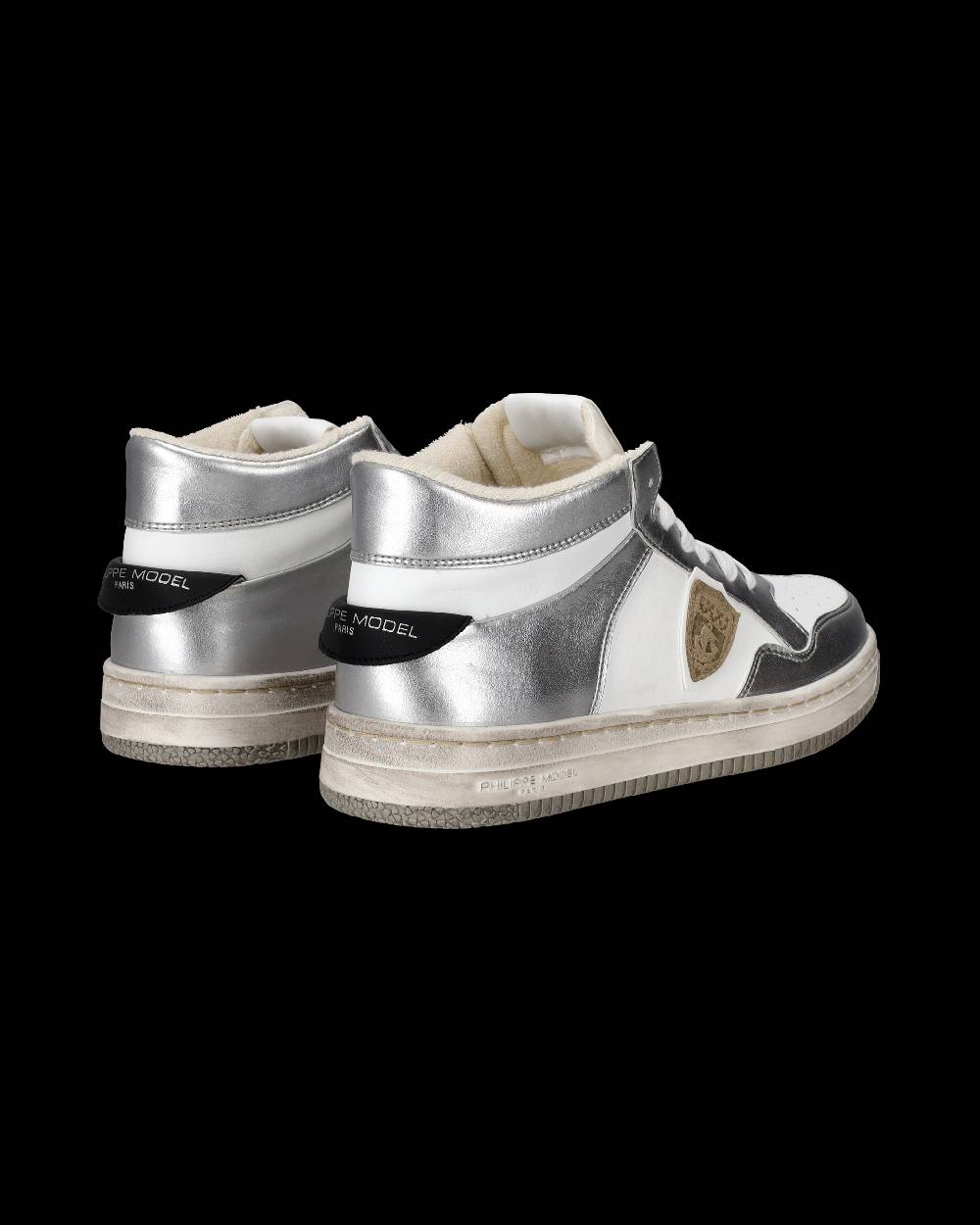 Philippe Model Sneaker mid rise Lyon donna - argento e bianco In Saldo