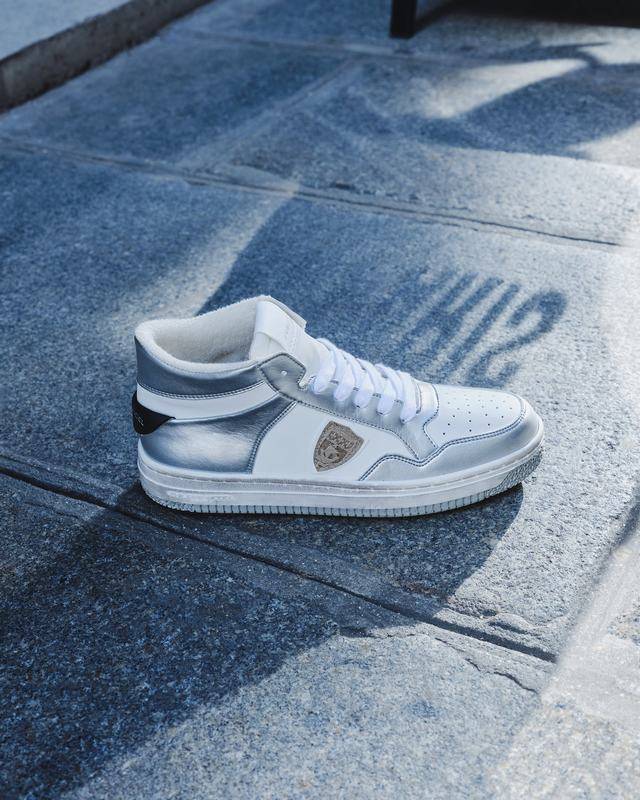 Philippe Model Sneaker mid rise Lyon donna - argento e bianco In Saldo