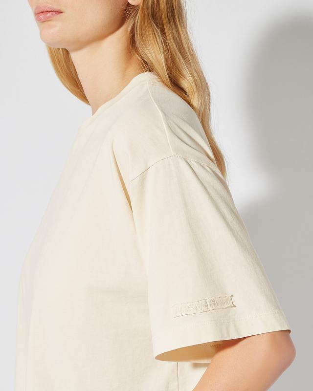 Philippe Model T-Shirt Cropped Marion da Donna Beige ecru in Jersey Spedizione Gratuita