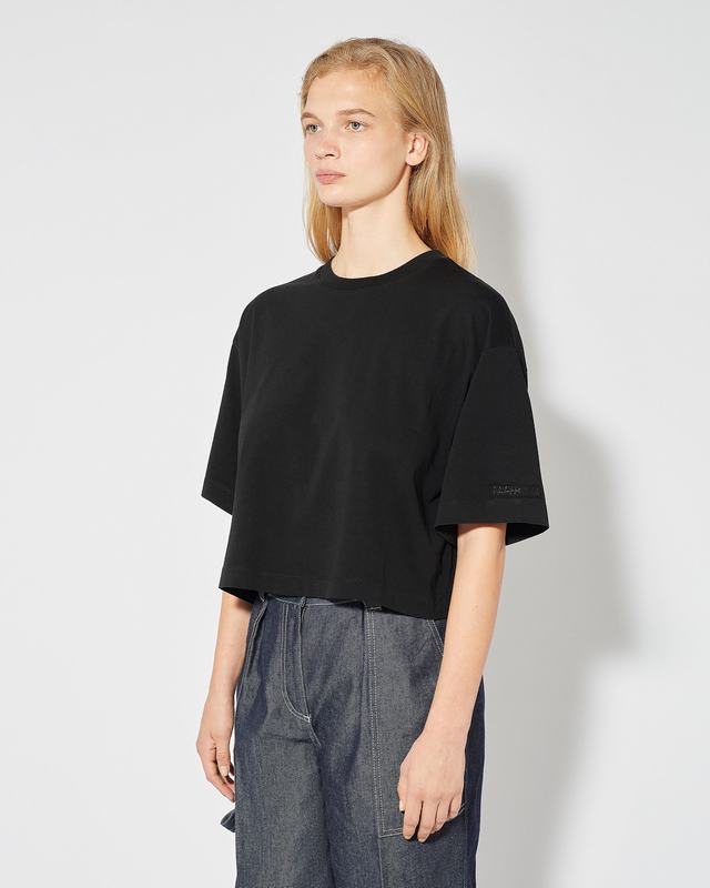 Philippe Model T-Shirt Cropped Marion da Donna Nera in Jersey Pezzi Unici