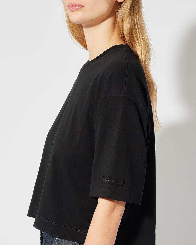 Philippe Model T-Shirt Cropped Marion da Donna Nera in Jersey Pezzi Unici