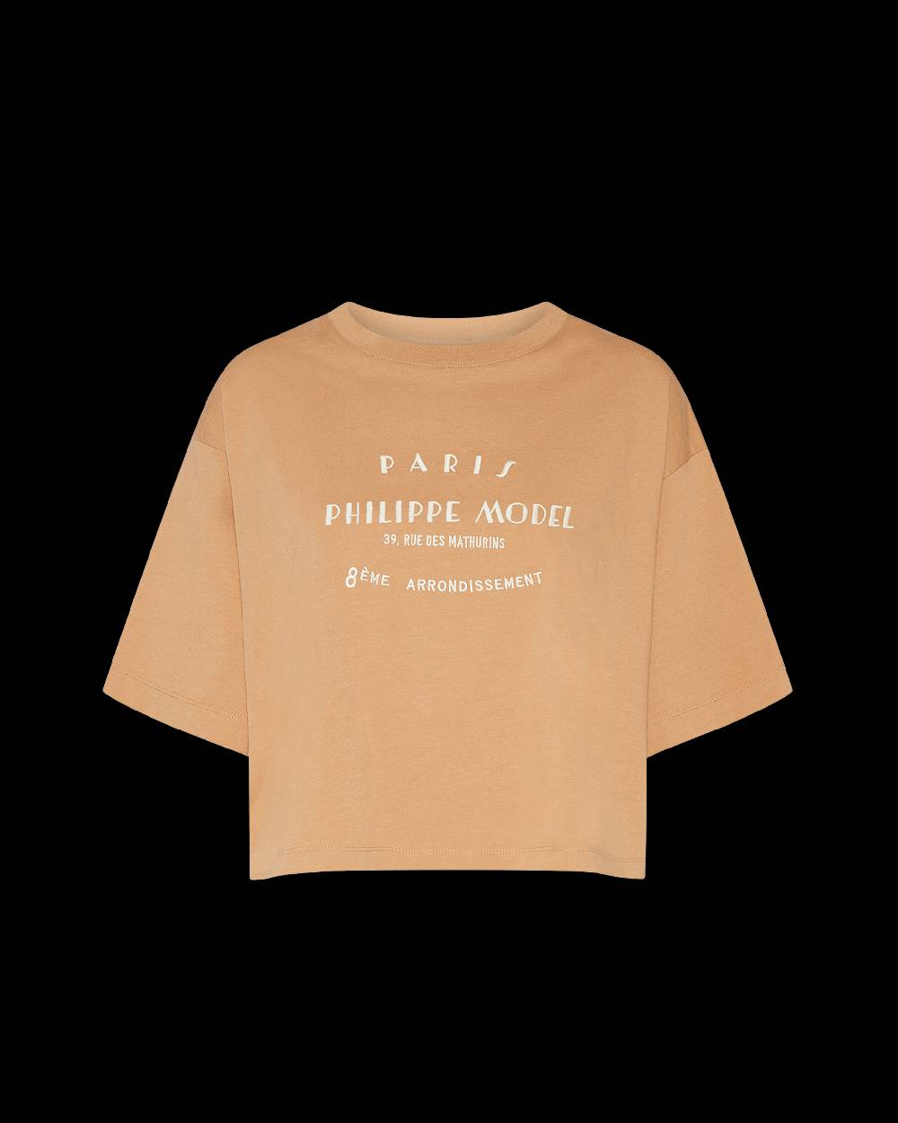 Philippe Model T-shirt cropped Marion da Donna Marrone in Jersey Consegna Veloce