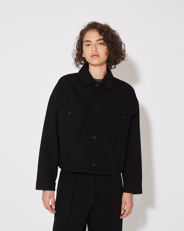 Philippe Model Giacca Nera Giselle da Donna in Bull Denim