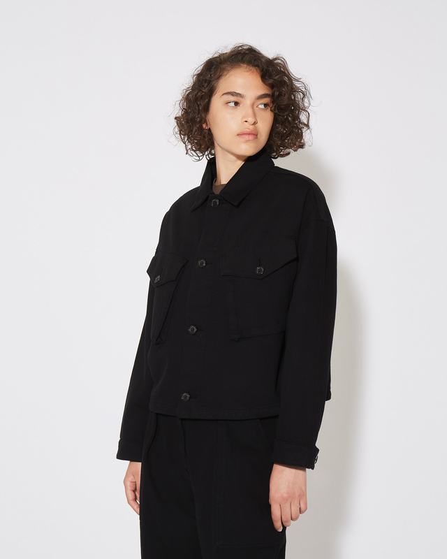 Philippe Model Giacca Nera Giselle da Donna in Bull Denim Liquidazione