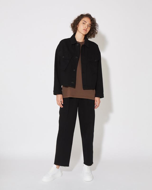 Philippe Model Giacca Nera Giselle da Donna in Bull Denim Liquidazione