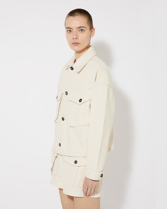 Philippe Model Giacca Giselle da Donna Beige ecru in Bull Denim Saldi