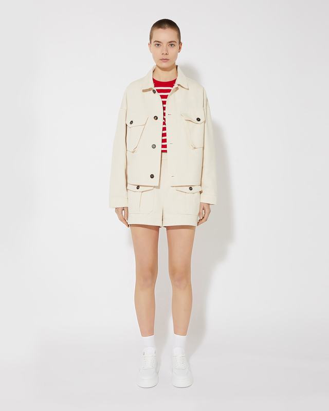 Philippe Model Giacca Giselle da Donna Beige ecru in Bull Denim Saldi