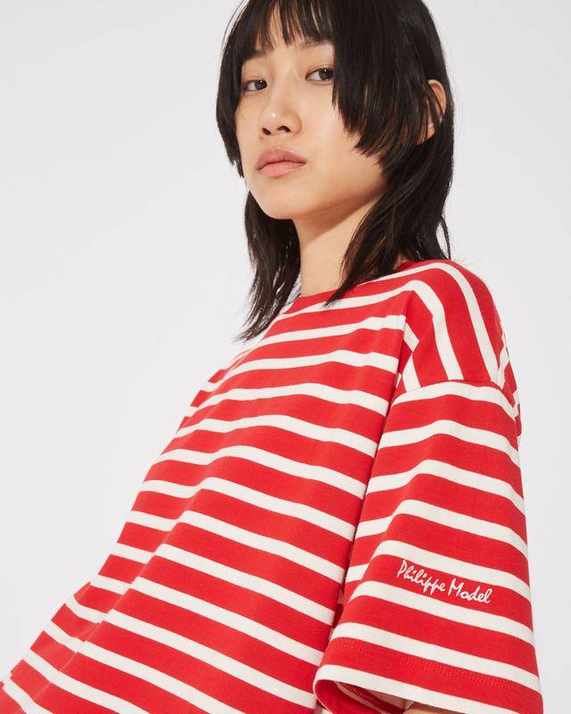 Philippe Model T-Shirt Monique da Donna Rossa in Cotone Hotsell