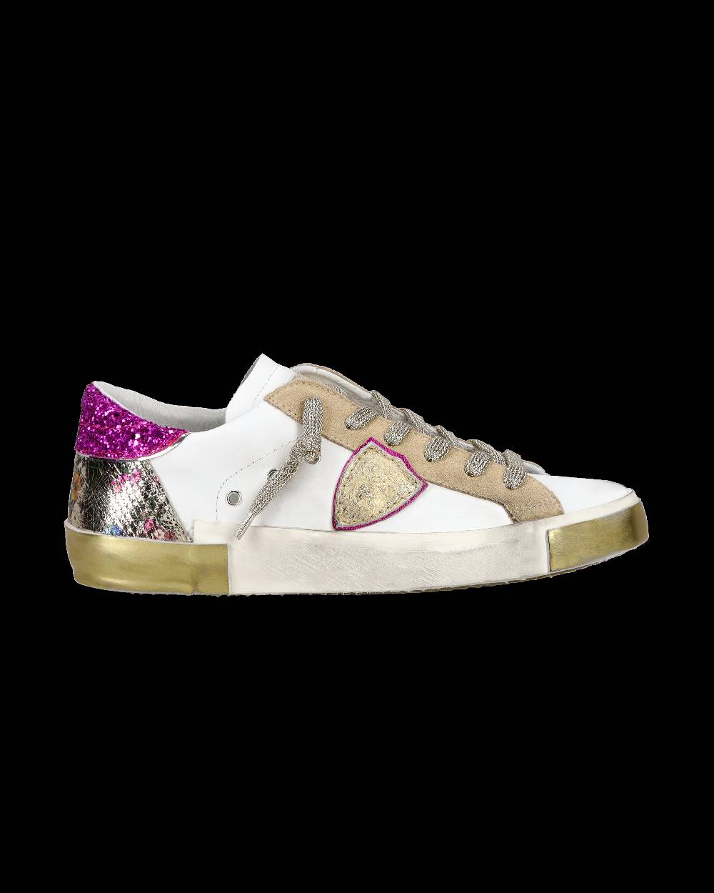 Philippe Model Sneaker casual Prsx da donna in pelle - Bianco e fucsia Italy