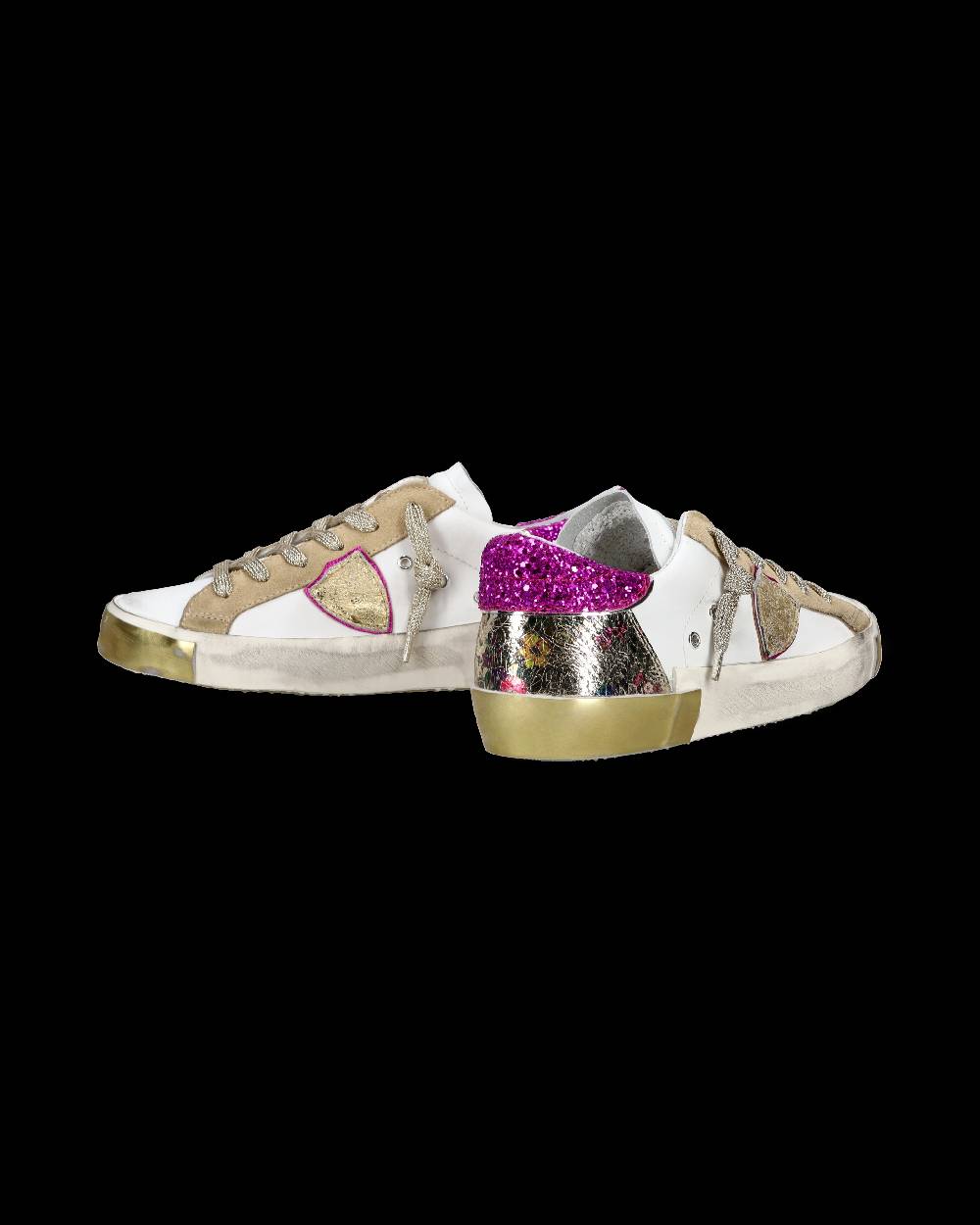 Philippe Model Sneaker casual Prsx da donna in pelle - Bianco e fucsia Italy