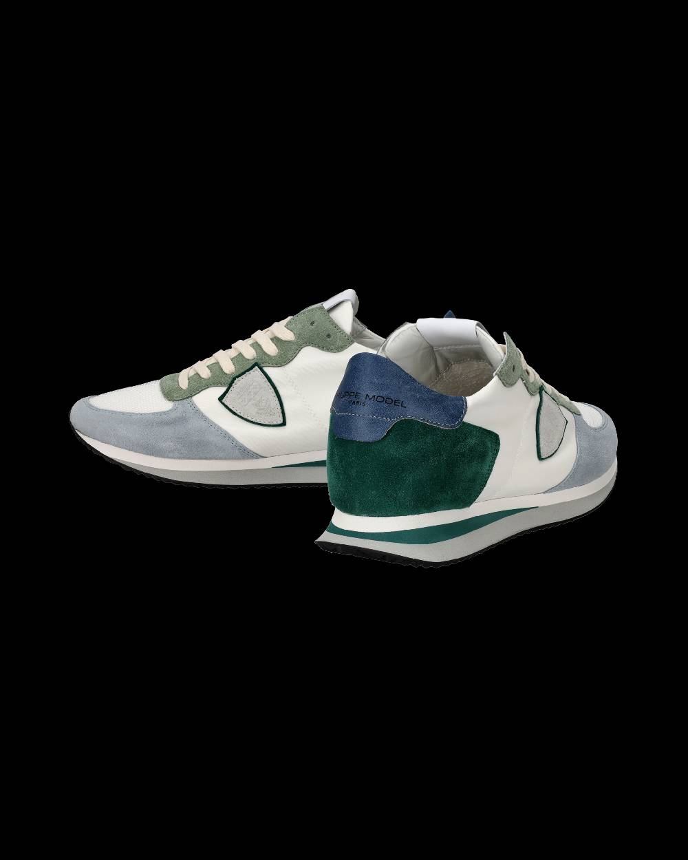 Philippe Model Sneakers Trpx da Uomo Bianche e Verdi in Tessuto Tecnico Sostegno trimestrale