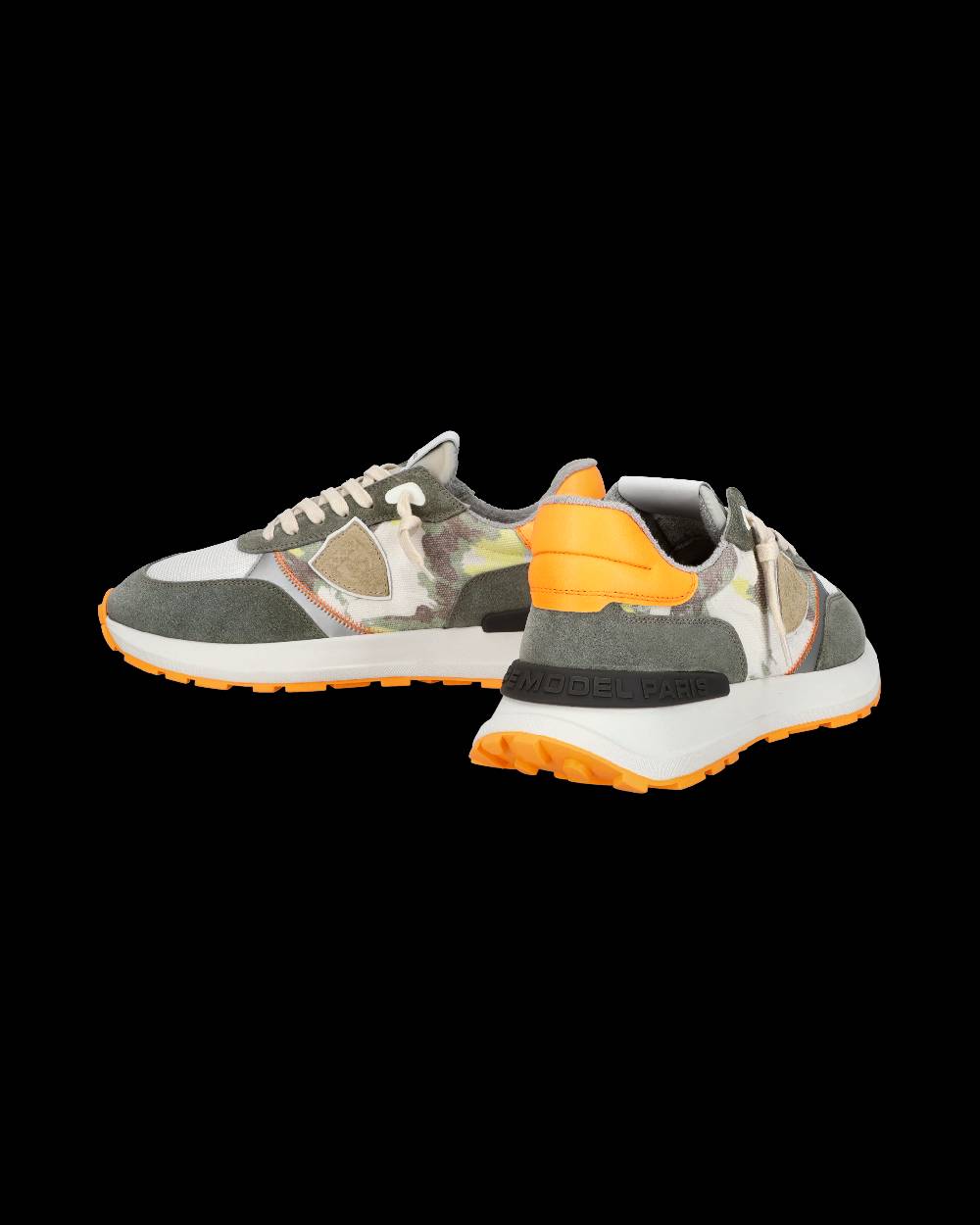 Philippe Model Sneaker sportive Antibes da uomo in tela stampata - Verde e arancione Promozione