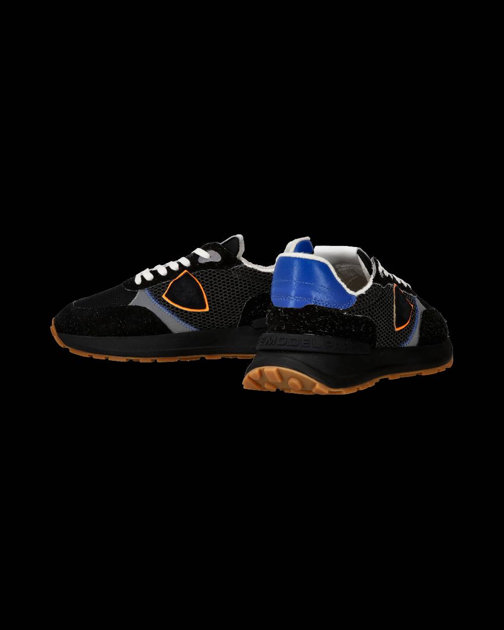 Philippe Model Sneaker sportive Antibes da uomo in nylon e pelle - Nero e arancione Spedizione Gratuita