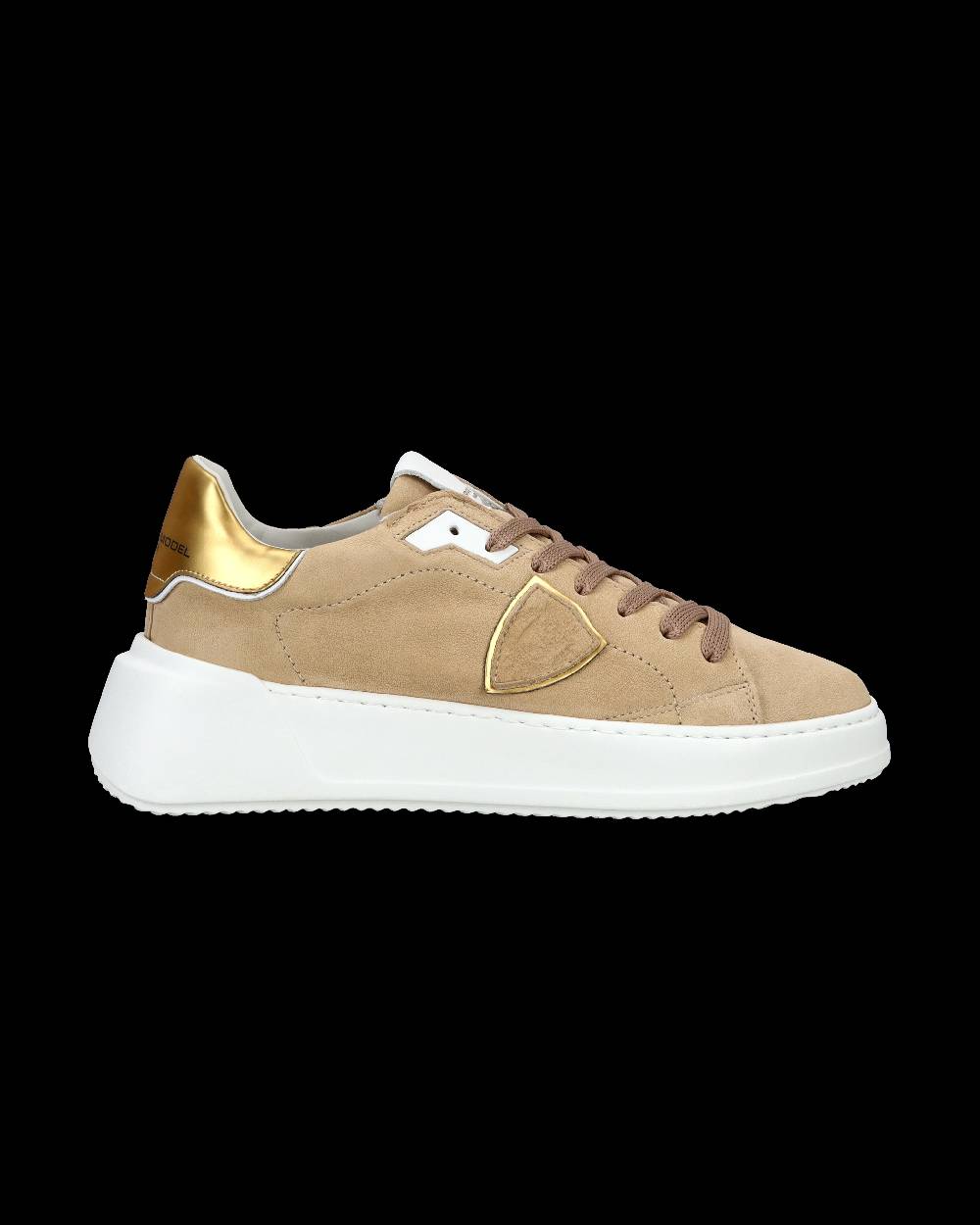 Philippe Model Sneaker casual Tres Temple da donna in pelle Nabuk - Beige Soddisfazione Garantita