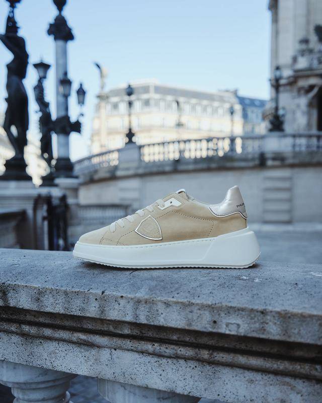 Philippe Model Sneaker basse Tres Temple donna - beige e argento Qualità Garantita