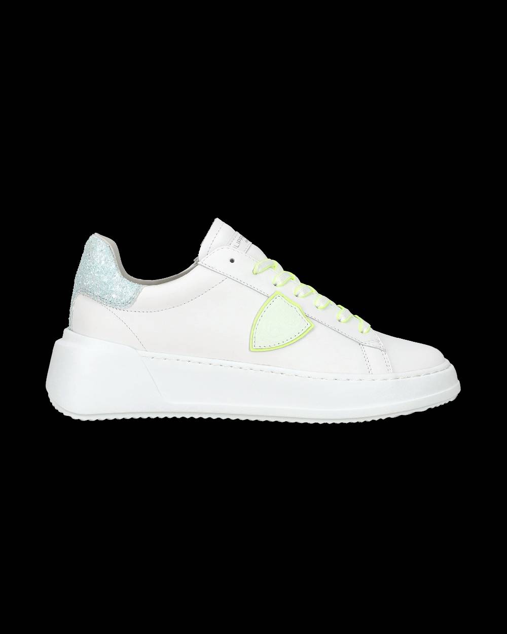 Philippe Model Sneakers casual Tres Temple da donna in pelle e glitter - Bianco e rosa Consegna Veloce