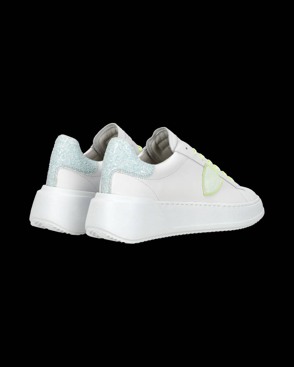 Philippe Model Sneakers casual Tres Temple da donna in pelle e glitter - Bianco e rosa Consegna Veloce