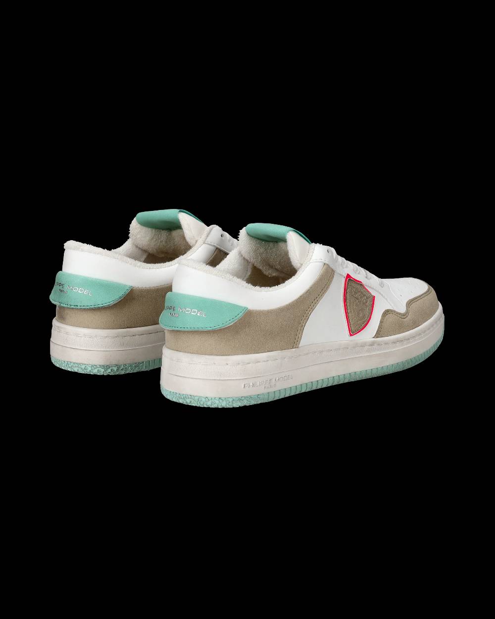 Philippe Model Sneakers Lyon da Donna Bianche e Verdi in Pelle Riciclata Shopping Online