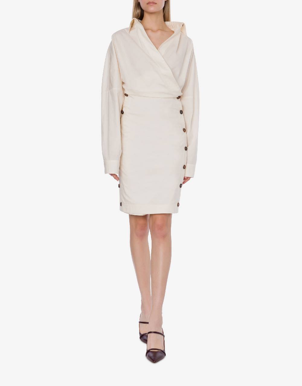 Philosophy Di Lorenzo Serafini Abito in cotone stretch con bottoni 2025