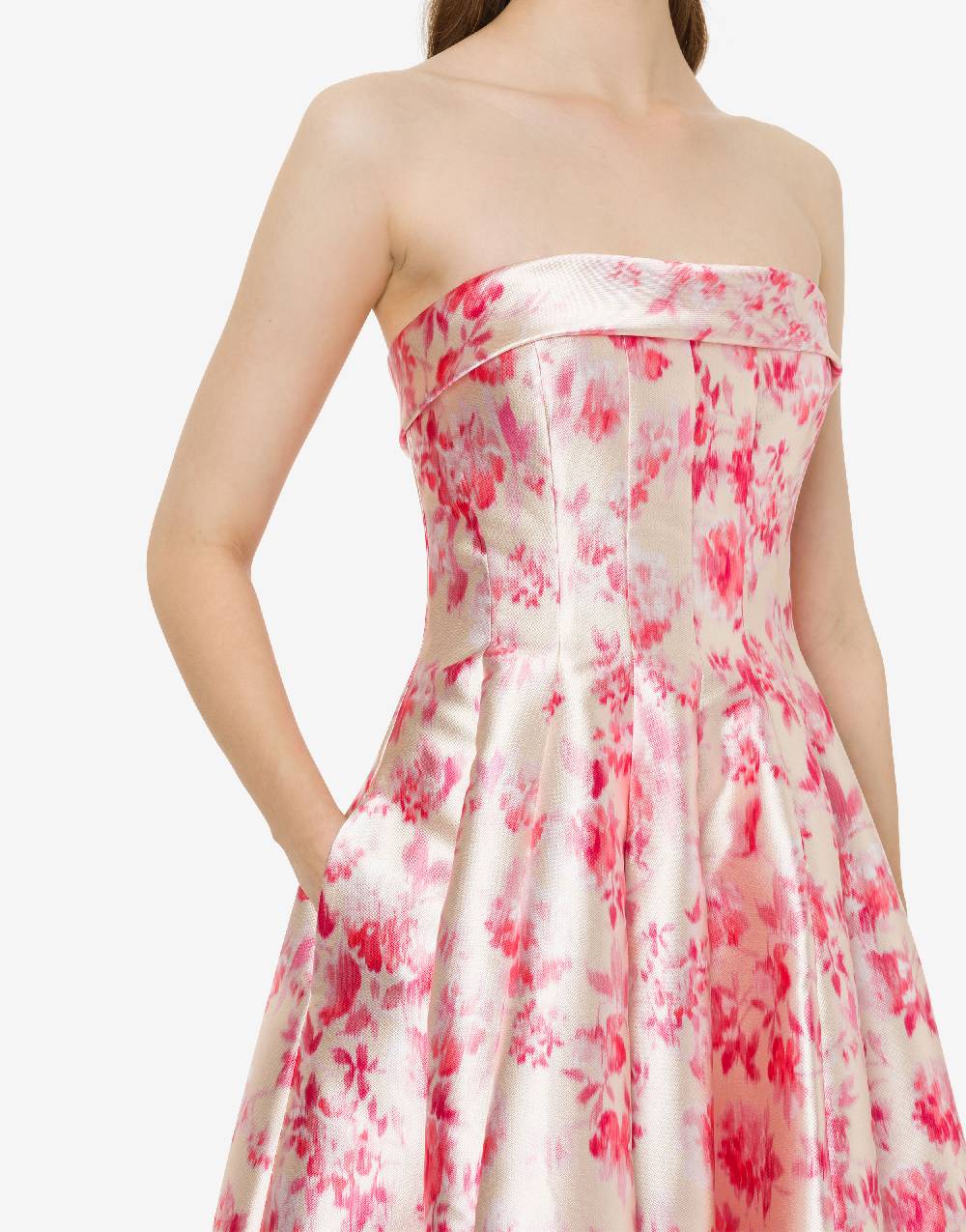 Philosophy Di Lorenzo Serafini Abito bustier in radzmir con stampa fiori 50% di sconto con spedizione gratuita