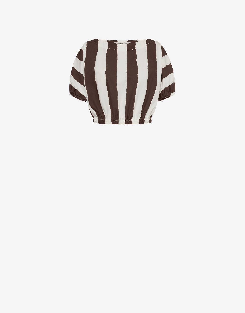 Philosophy Di Lorenzo Serafini Blusa crop a righe in cotone stretch Vendita