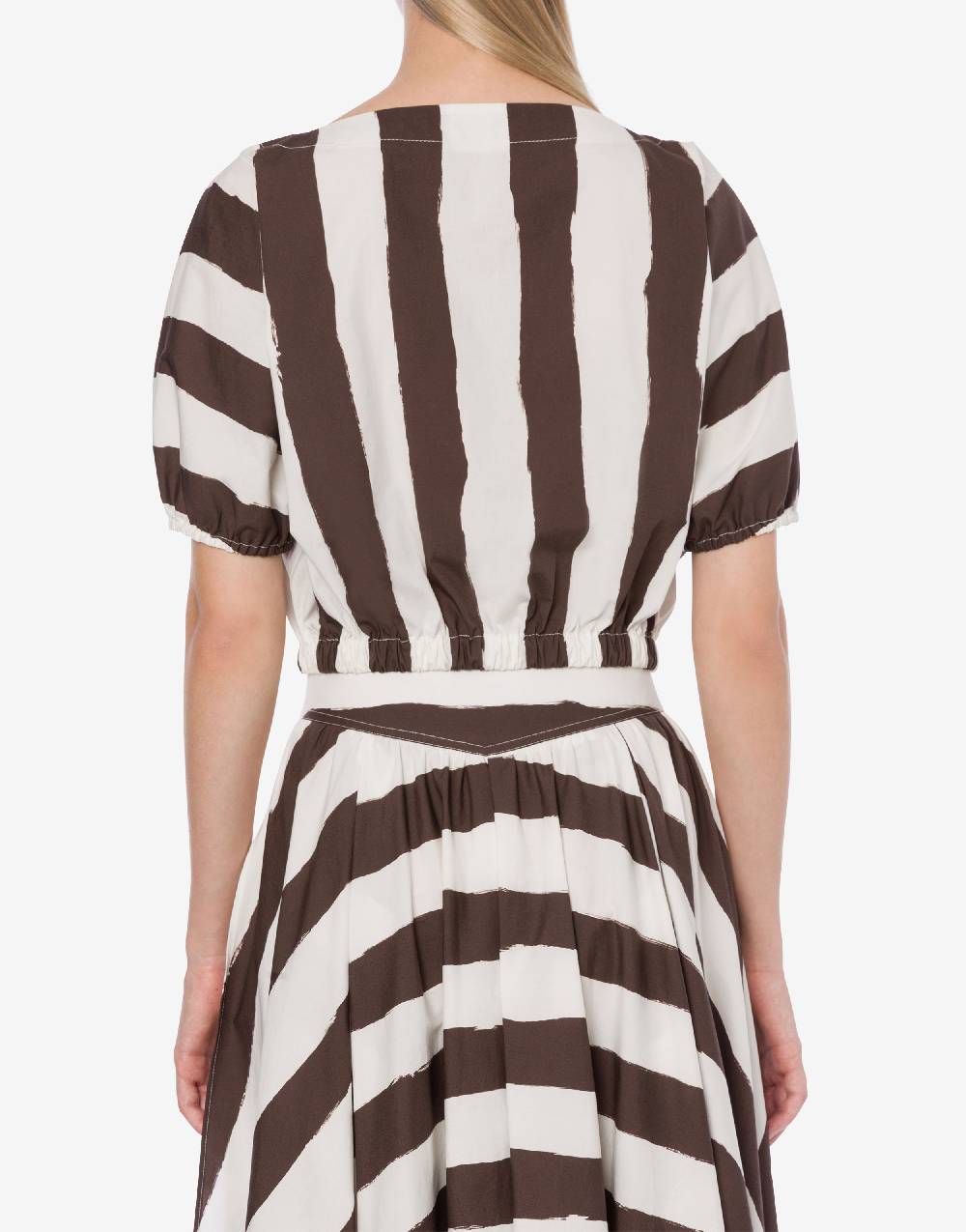 Philosophy Di Lorenzo Serafini Blusa crop a righe in cotone stretch Vendita