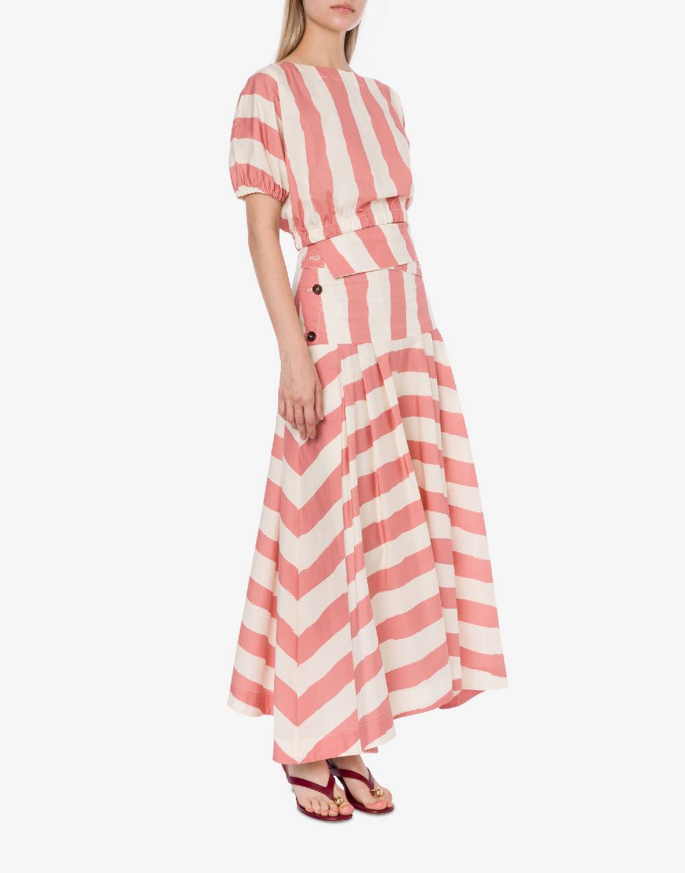 Philosophy Di Lorenzo Serafini Blusa crop a righe in cotone stretch Promozione