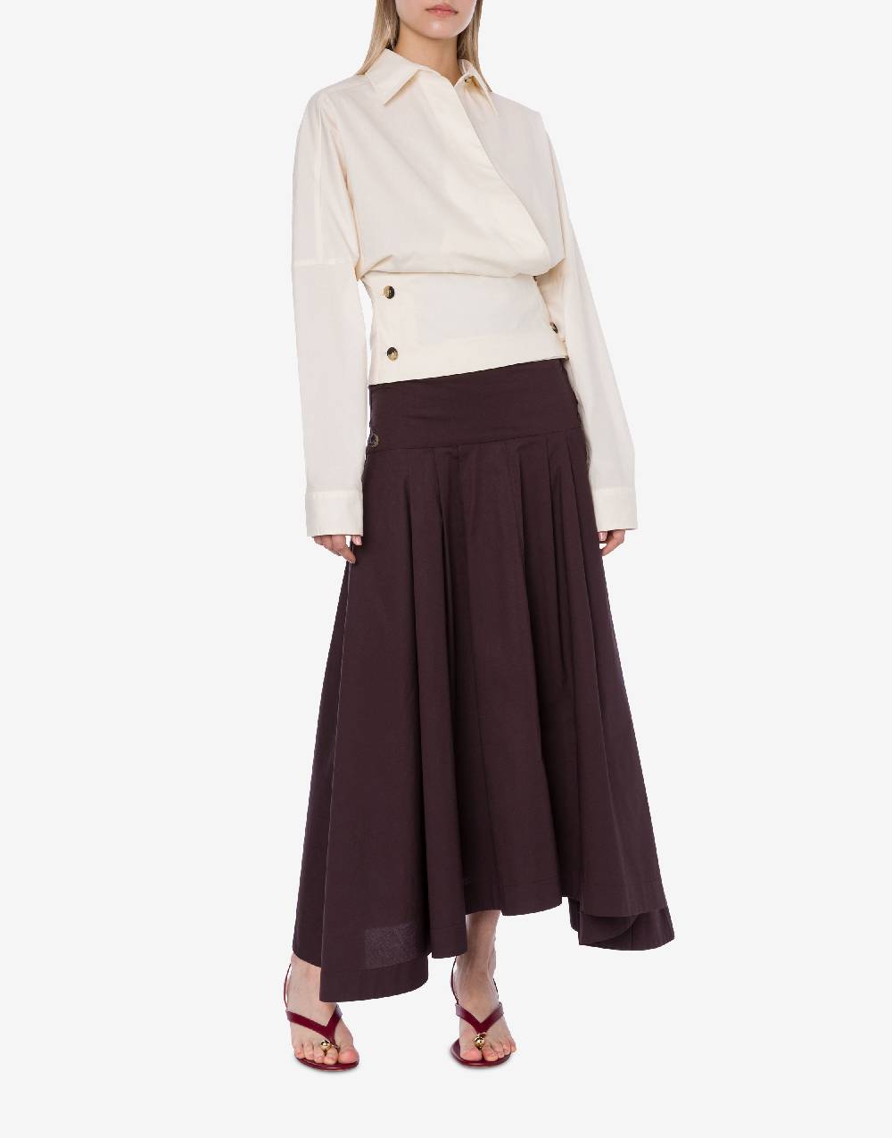 Philosophy Di Lorenzo Serafini Camicia in cotone stretch con bottoni Pezzi Unici