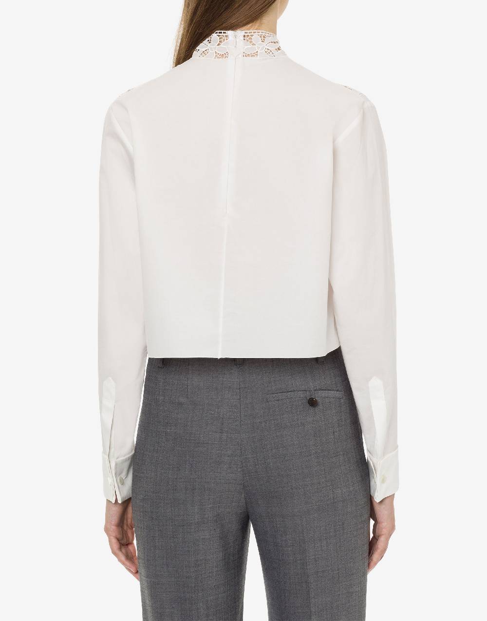 Philosophy Di Lorenzo Serafini Camicia crop in popeline con ricamo Offerta