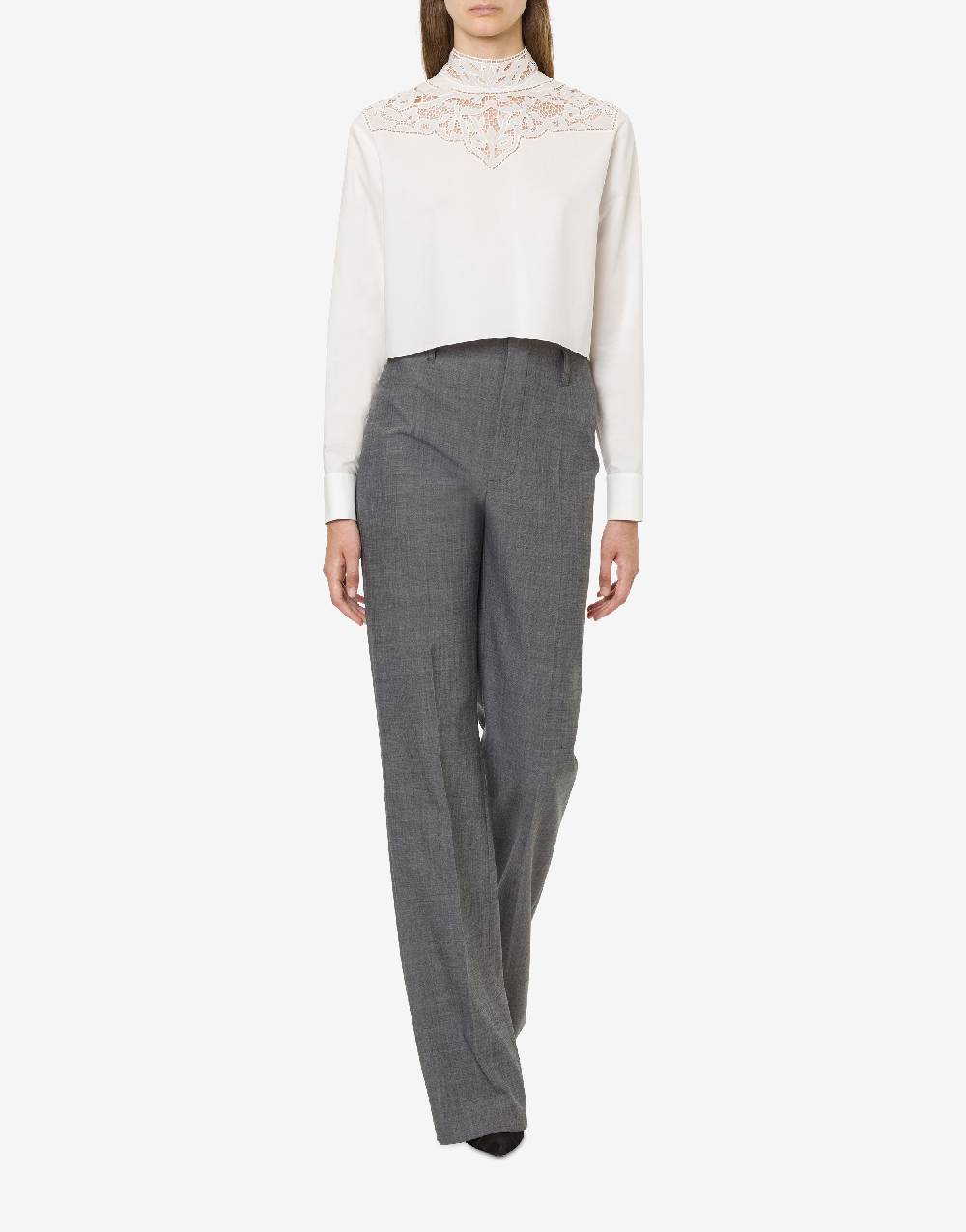 Philosophy Di Lorenzo Serafini Camicia crop in popeline con ricamo Offerta