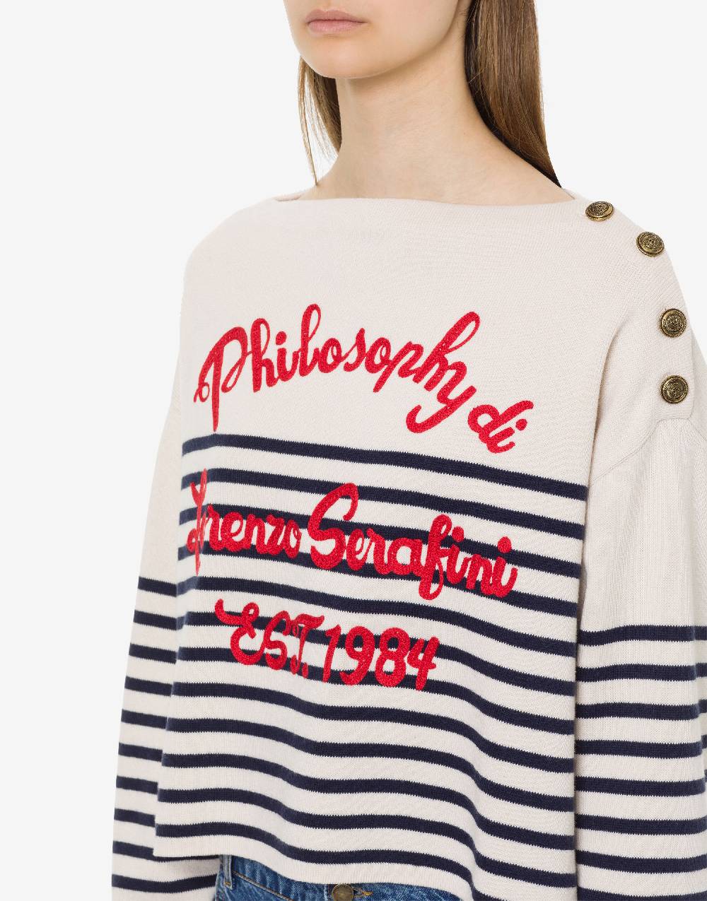 Philosophy Di Lorenzo Serafini Maglione in lana e cotone con logo Offerte