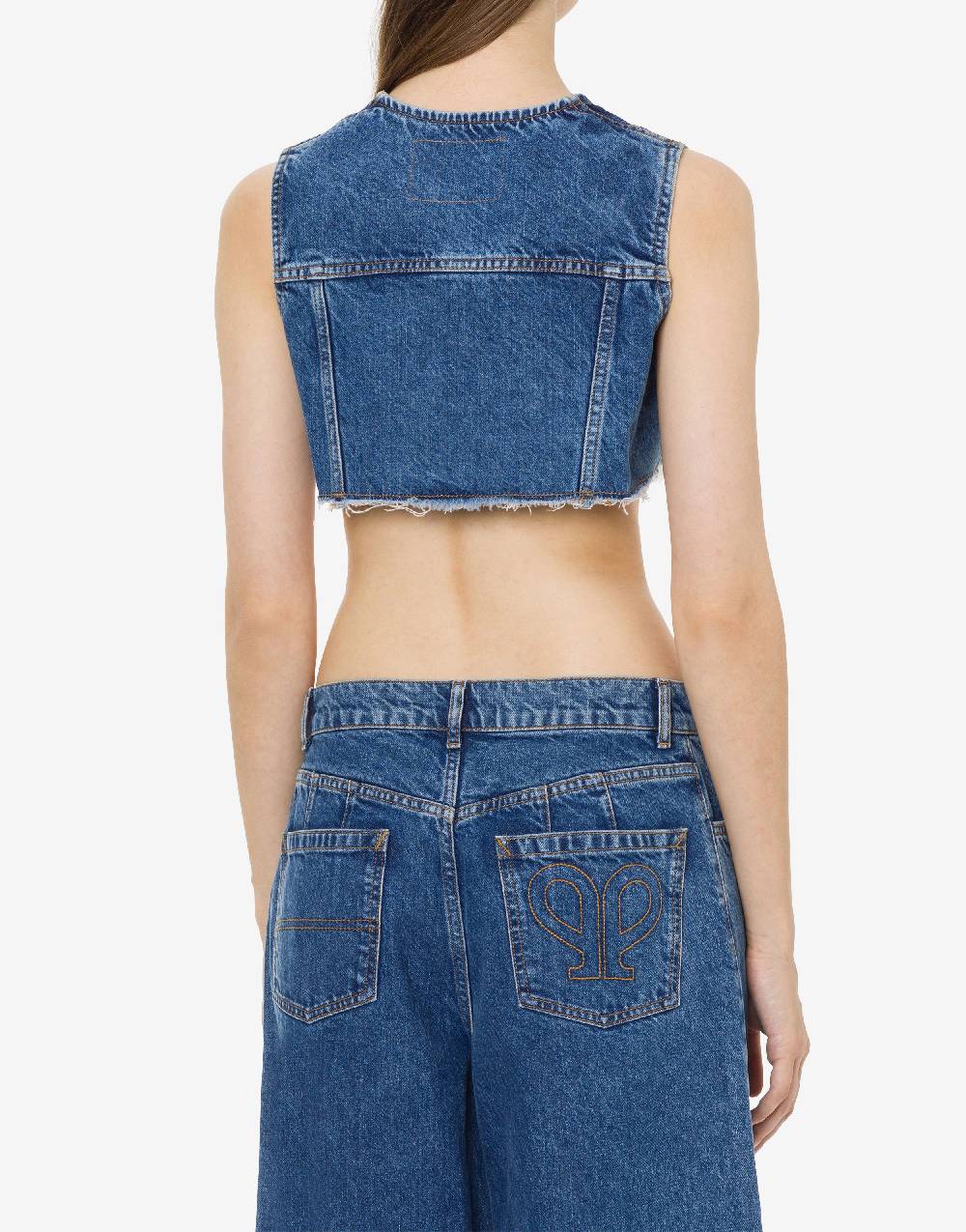 Philosophy Di Lorenzo Serafini Gilet crop in denim Hotsell