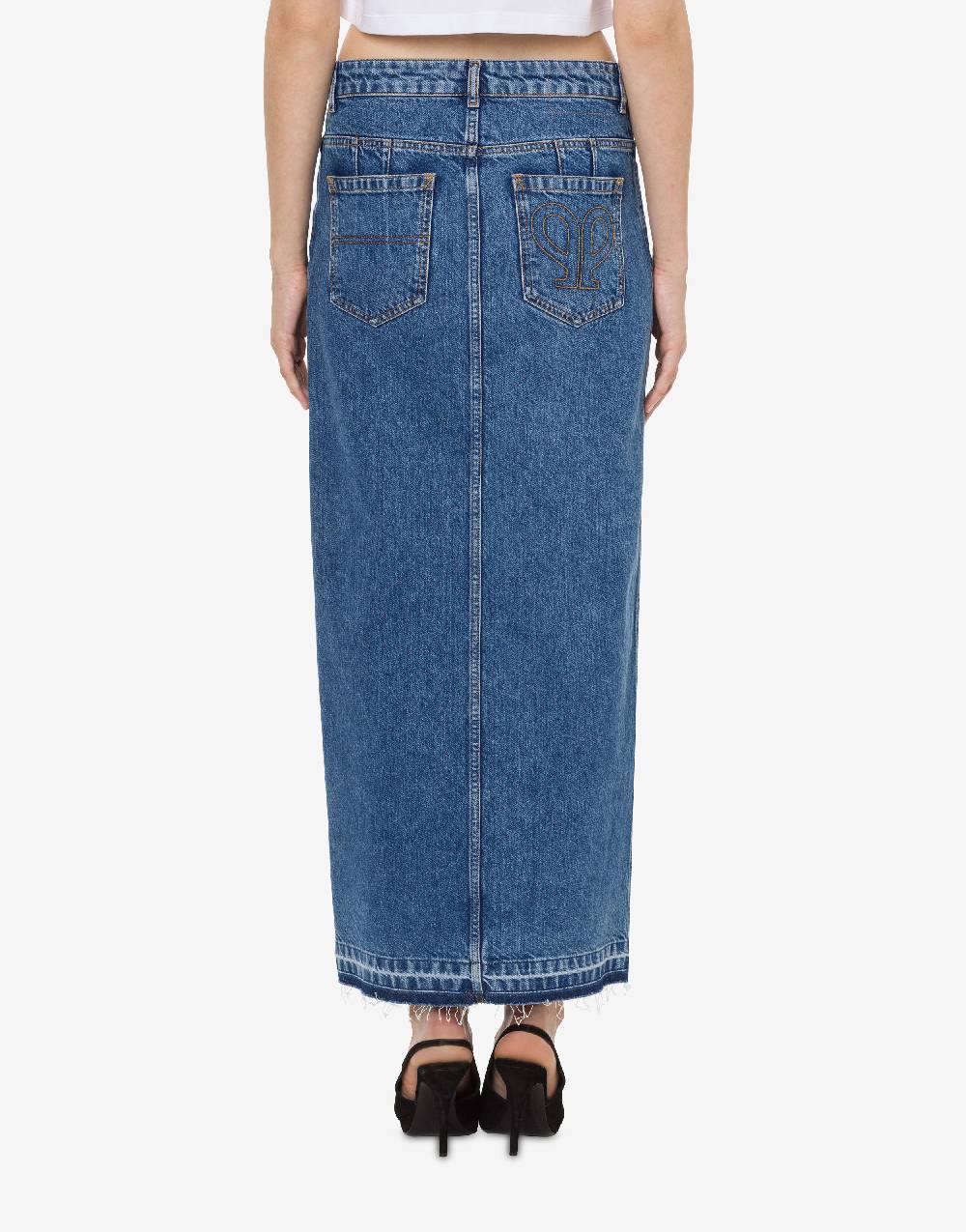 Philosophy Di Lorenzo Serafini Gonna in denim con spacco Vendite Flash