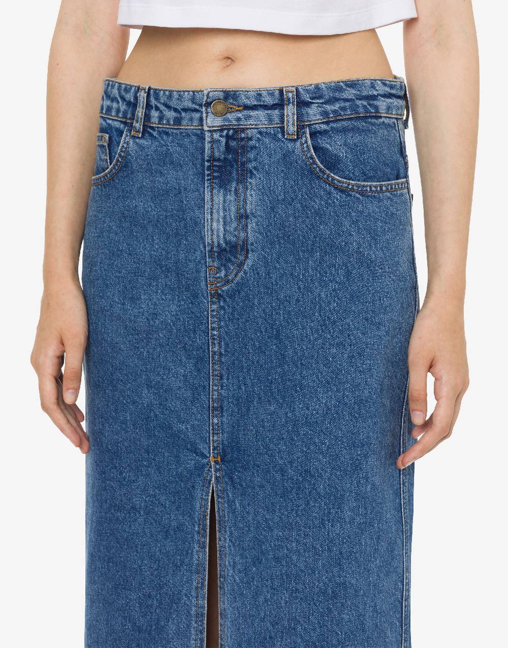 Philosophy Di Lorenzo Serafini Gonna in denim con spacco Vendite Flash