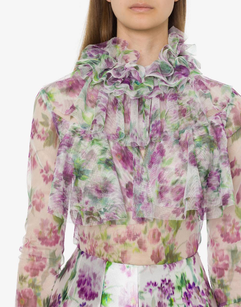 Philosophy Di Lorenzo Serafini Blusa in tulle con stampa fiori Spedizione Gratuita