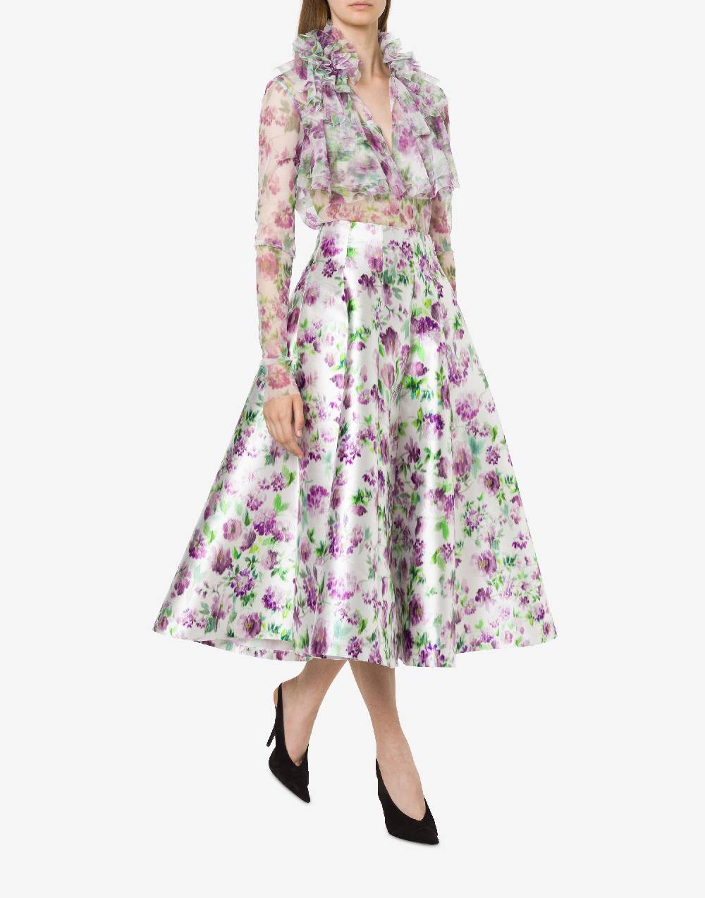 Philosophy Di Lorenzo Serafini Blusa in tulle con stampa fiori Spedizione Gratuita