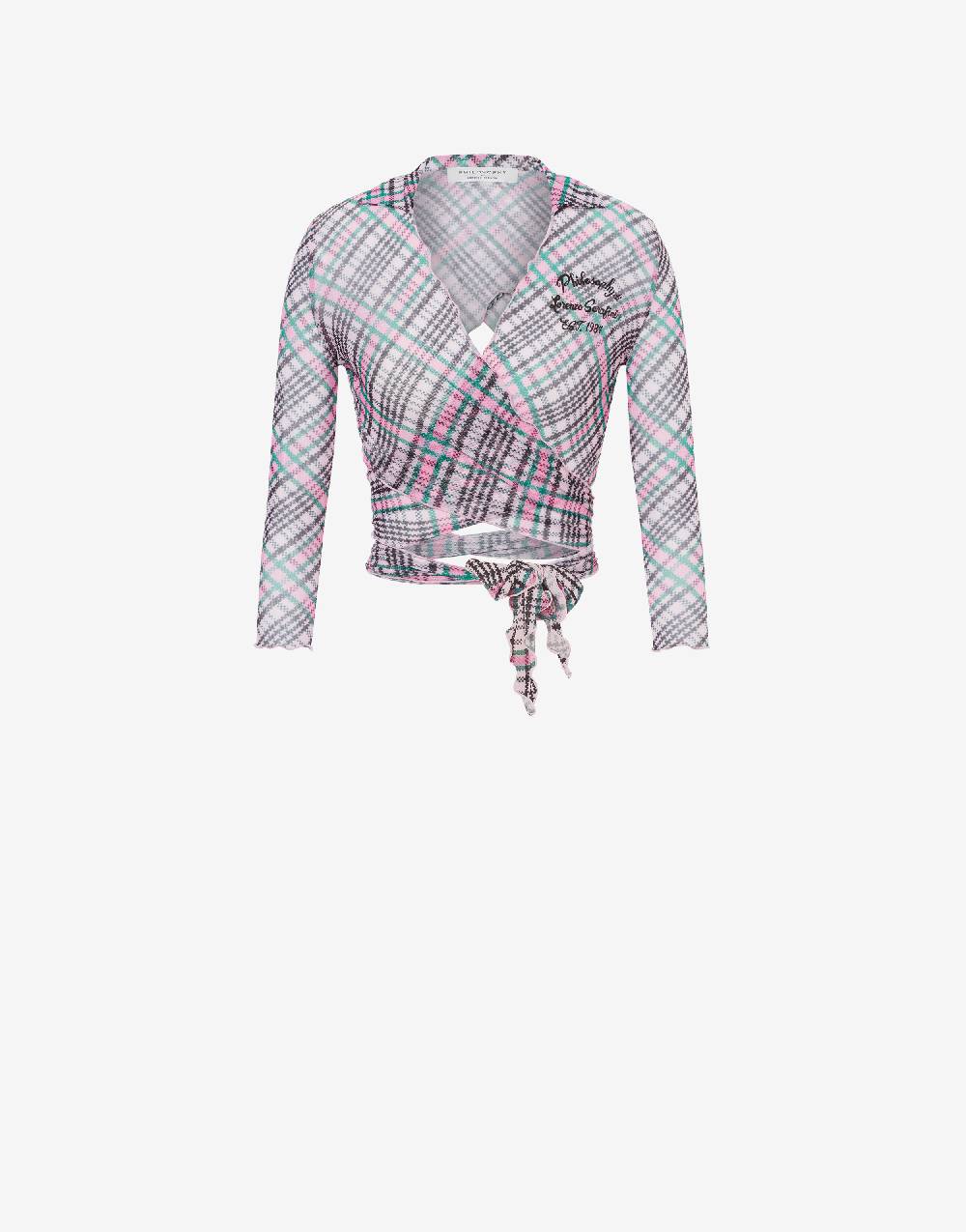 Philosophy Di Lorenzo Serafini Crop top beachwear in tulle Check