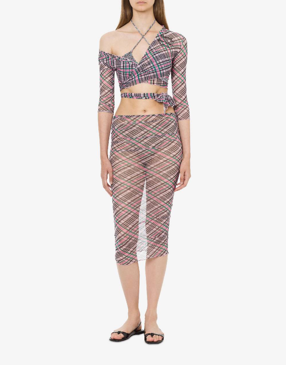 Philosophy Di Lorenzo Serafini Crop top beachwear in tulle Check Soddisfazione Garantita