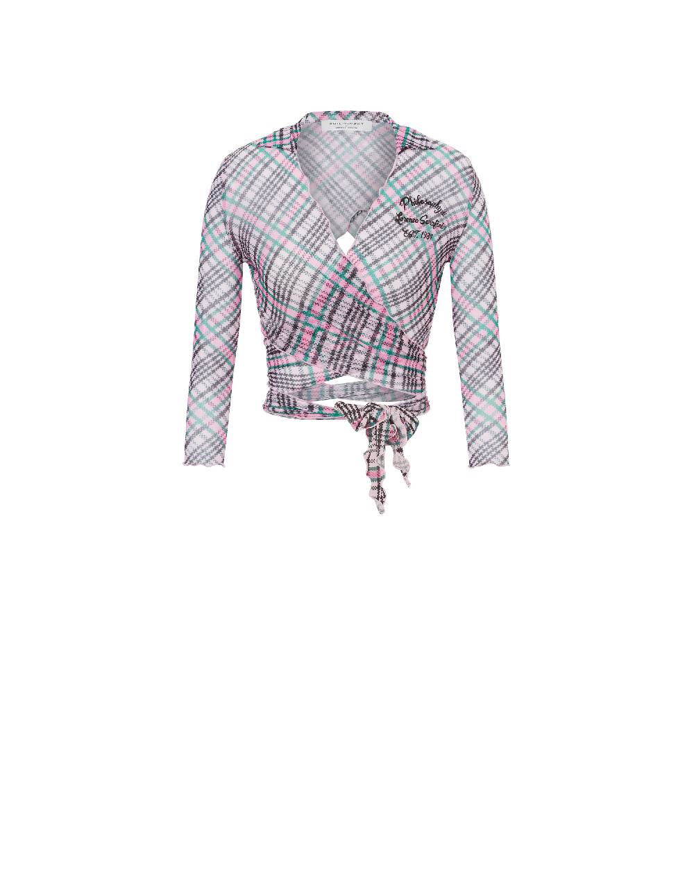 Philosophy Di Lorenzo Serafini Crop top beachwear in tulle Check Soddisfazione Garantita