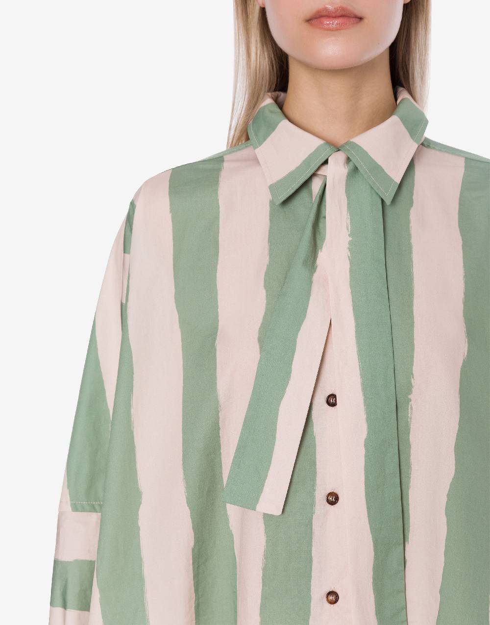 Philosophy Di Lorenzo Serafini Camicia crop a righe in cotone stretch Saldi