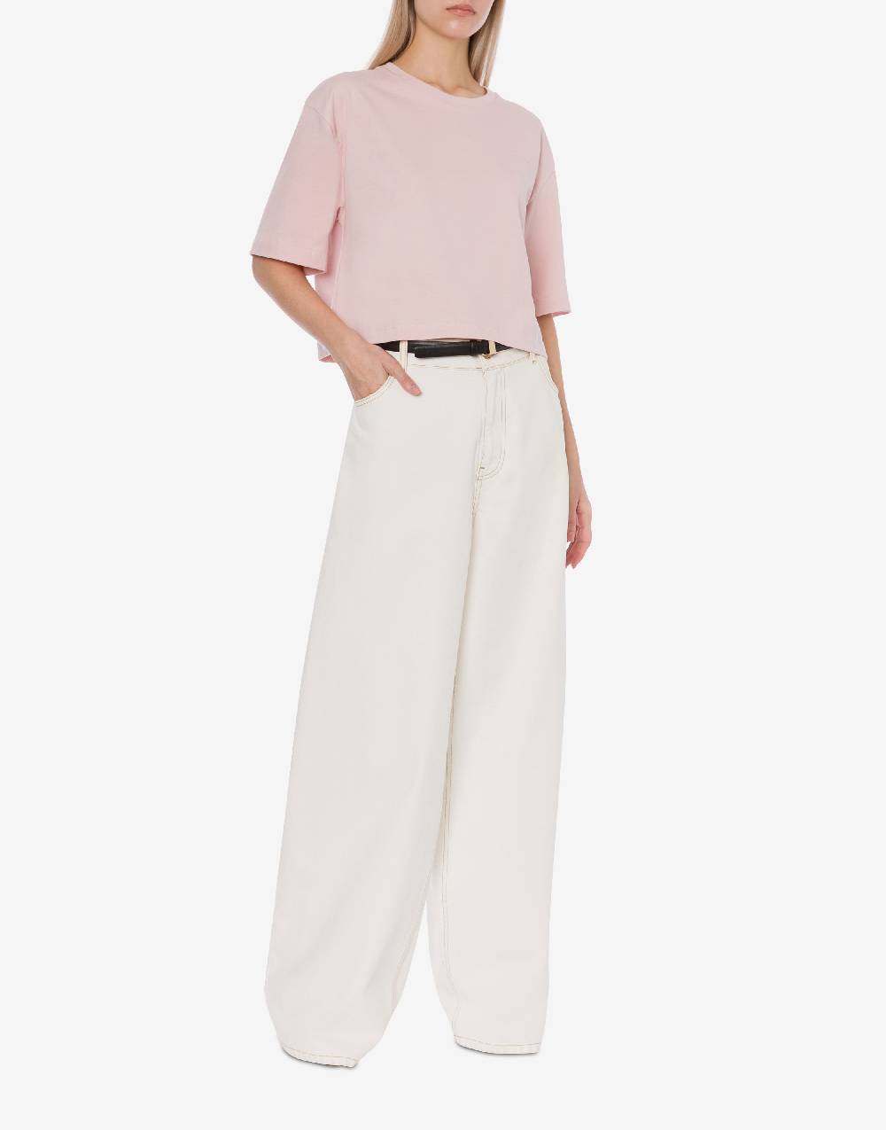 Philosophy Di Lorenzo Serafini T-shirt crop in jersey con logo In Saldo