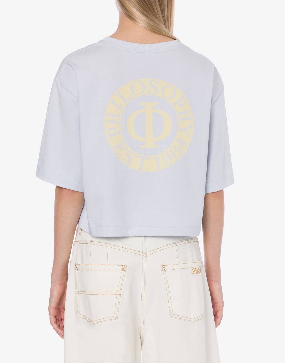 Philosophy Di Lorenzo Serafini T-shirt crop in jersey con logo Nuova