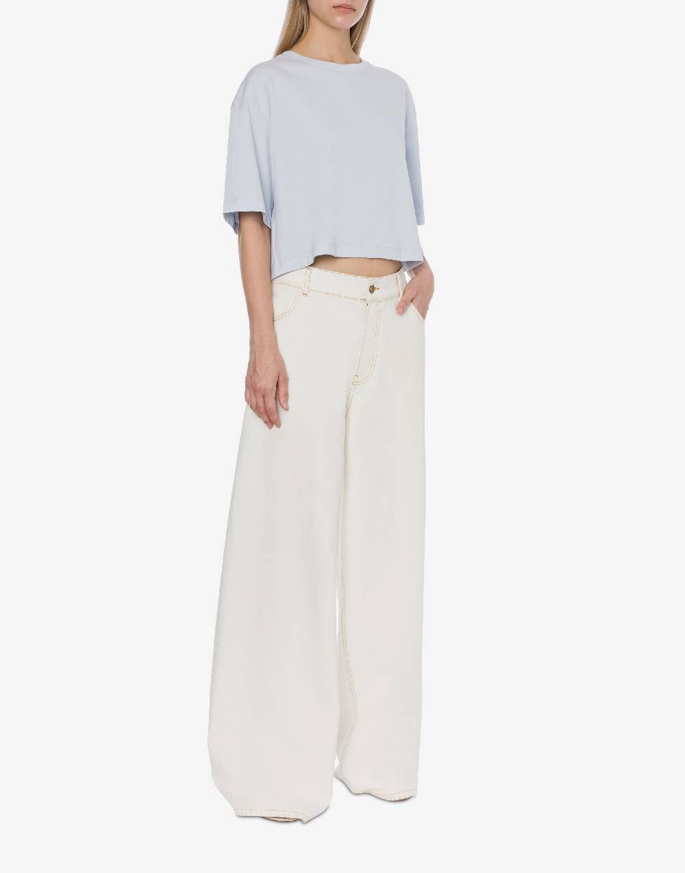 Philosophy Di Lorenzo Serafini T-shirt crop in jersey con logo Nuova