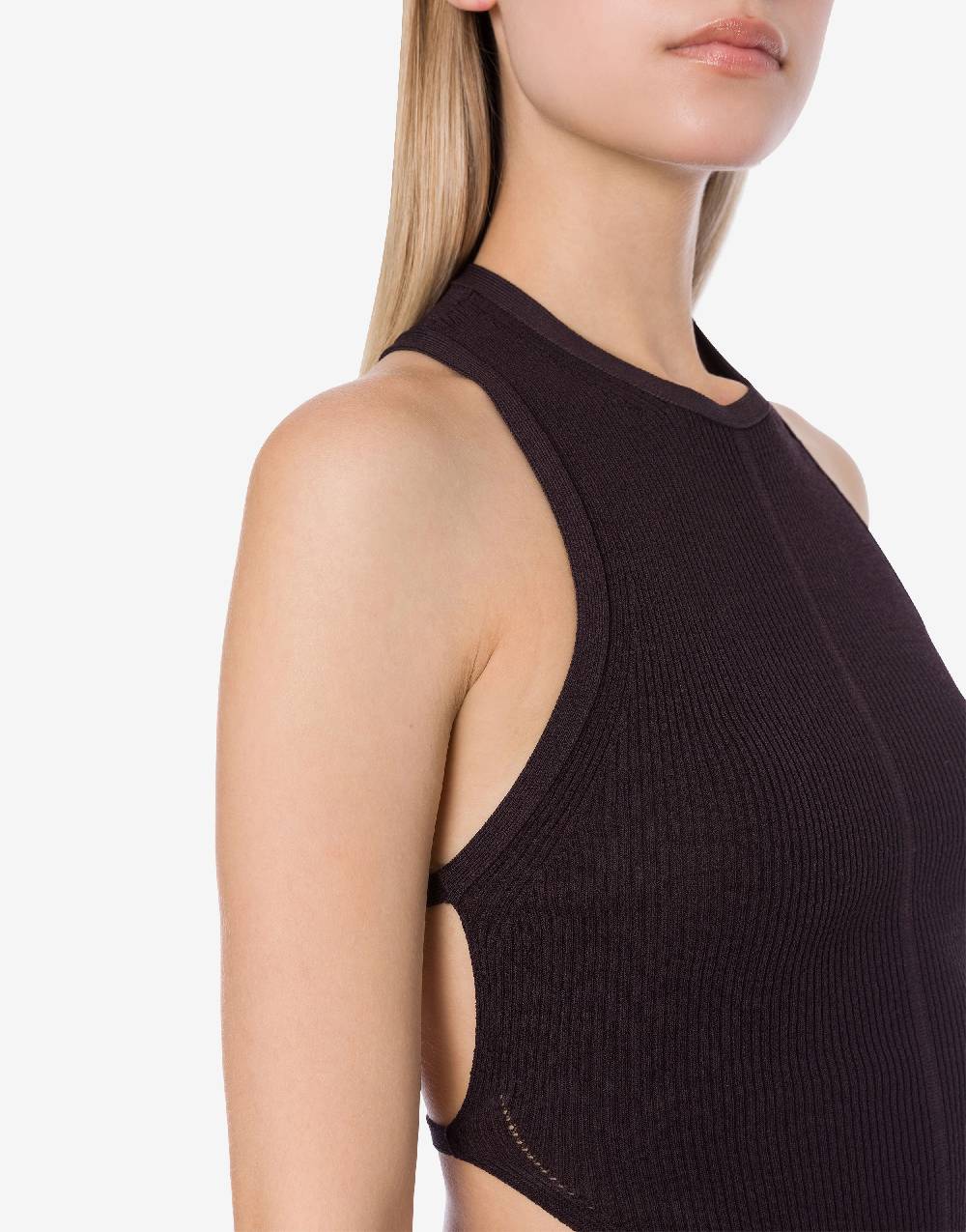 Philosophy Di Lorenzo Serafini Top crop a costine stretch con piercing Shopping Online