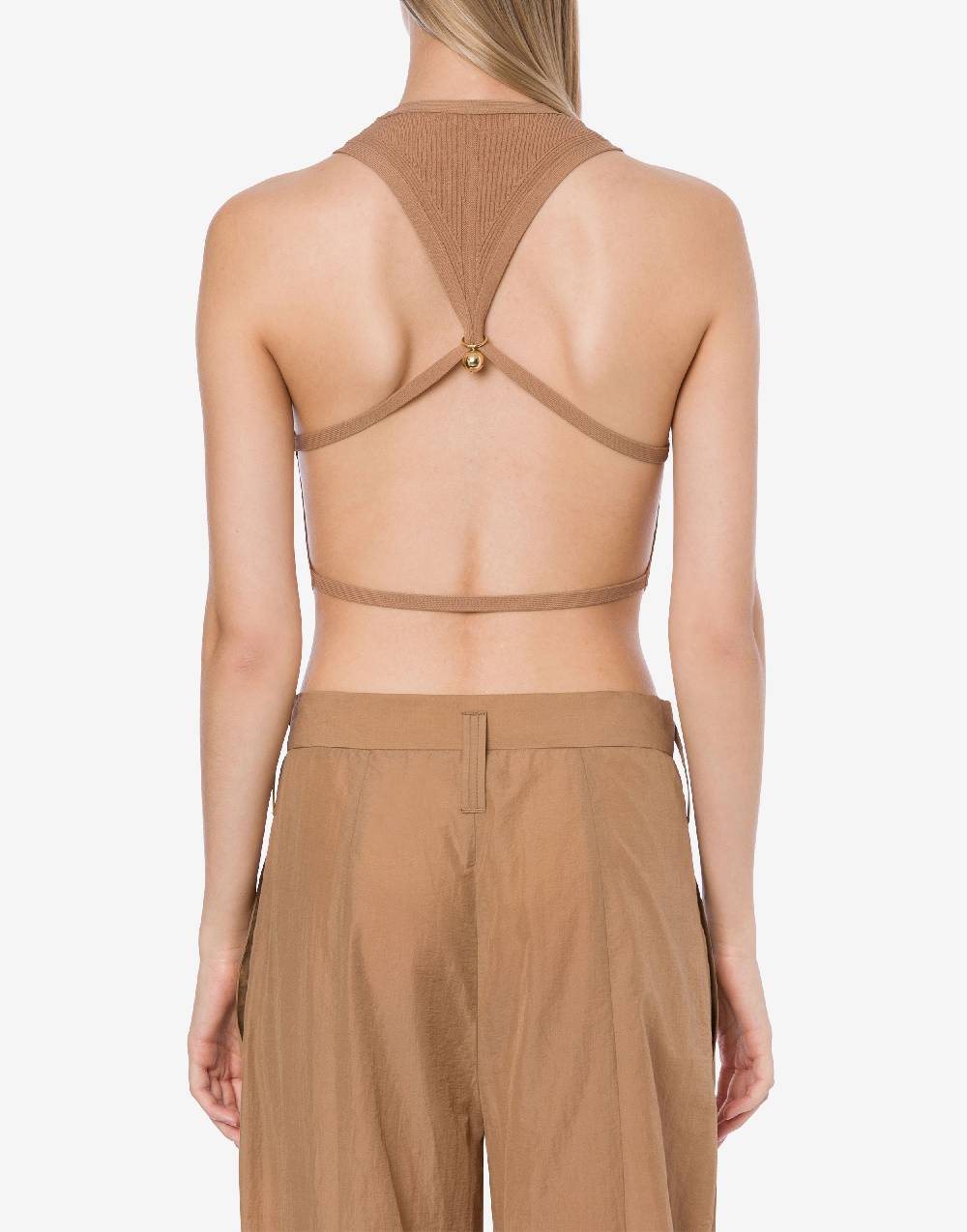 Philosophy Di Lorenzo Serafini Top crop a costine stretch con piercing Affare Del Giorno