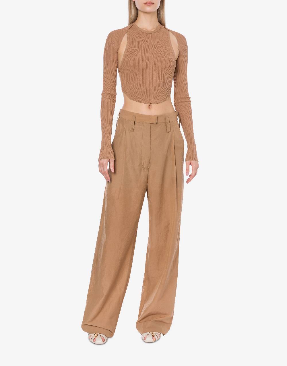 Philosophy Di Lorenzo Serafini Top crop a costine stretch con piercing Affare Del Giorno