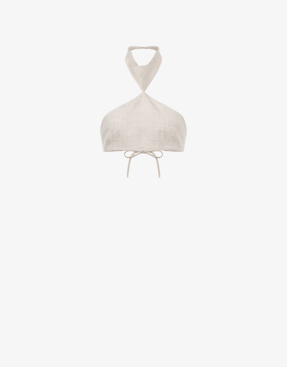 Philosophy Di Lorenzo Serafini Crop top in tela di misto lino