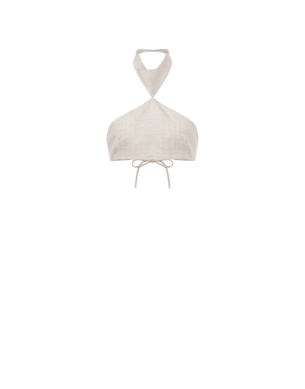 Philosophy Di Lorenzo Serafini Crop top in tela di misto lino Sottocosto