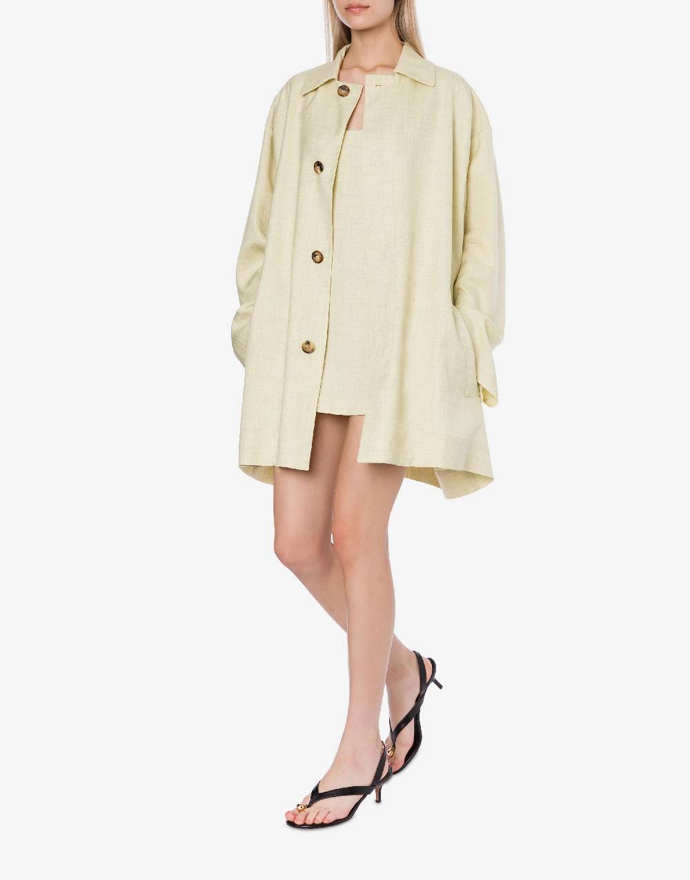 Philosophy Di Lorenzo Serafini Cappotto leggero in tela di misto lino In Vendita